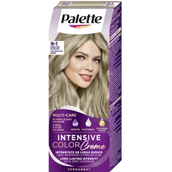 Palette krémhajfesték 2x50ml Intensive Color Cream Hamvas Extra Világosszőke 9-1