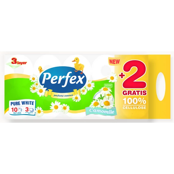 Perfex Toalett Papír 10 tekercs 3 réteg  120 Lap Camomile