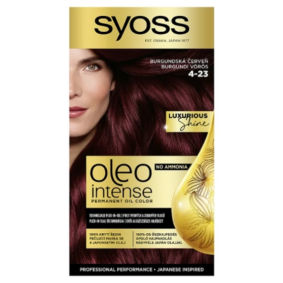 Syoss Oleo Intense tartós hajfesték 4-23 Burgundi vörös