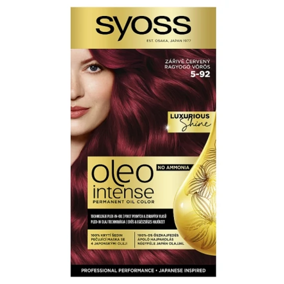 Syoss Oleo Intense tartós hajfesték 5-92 Ragyogó vörös