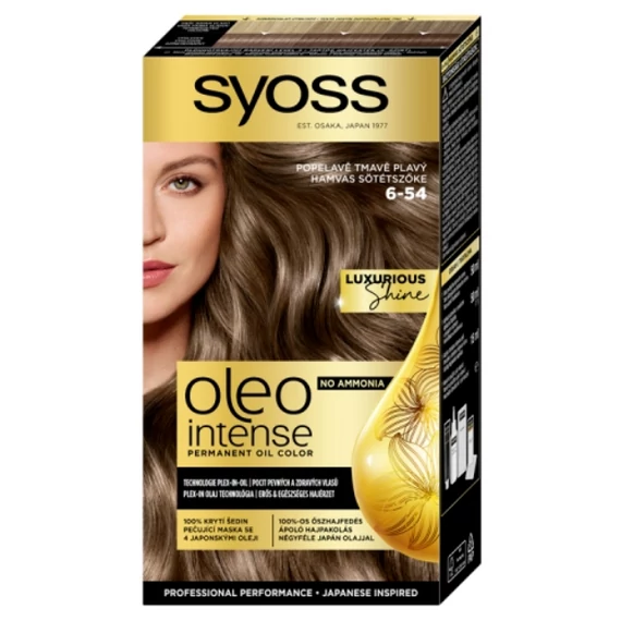 Syoss Oleo Intense tartós hajfesték 6-54 Hamvas sötétszőke