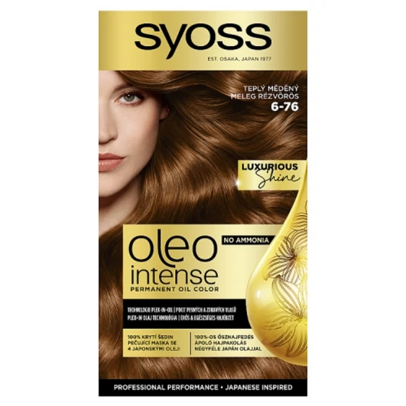 Syoss Oleo Intense tartós hajfesték 6-76 Meleg rézvörös