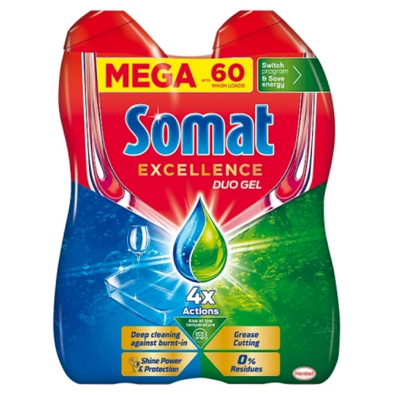 Somat Excellence DuoGel Grease Cutting mosogatógél 2 x 540 ml