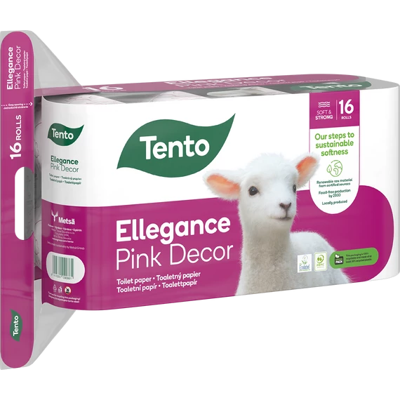 Tento Ellegance Pink Decor toalettpapír 16 tekercs 3 rétegű / 16 x 150 lap