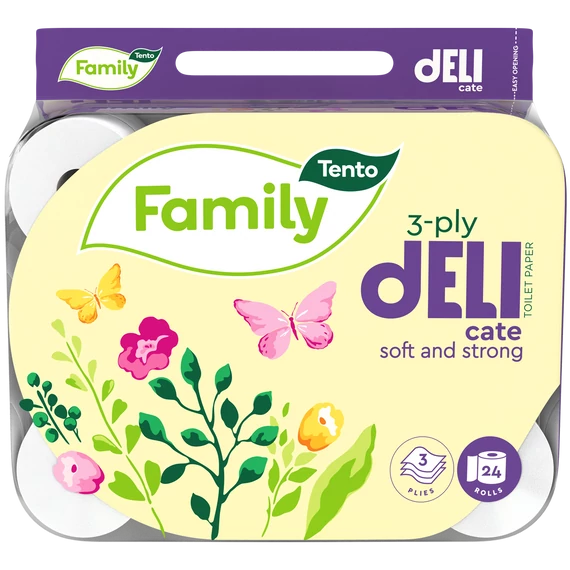 Tento Family Delicate Toalettpapír 3 rétegű 24 tekercs   / 24x 117 lap, 14 m / tekercs
