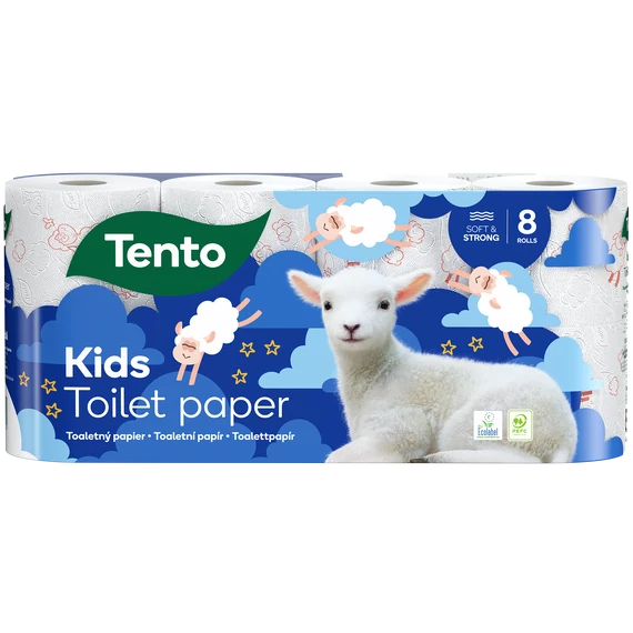 Tento Kids toalettpapír 3 rétegű 8 tekercs / 8x150 lap