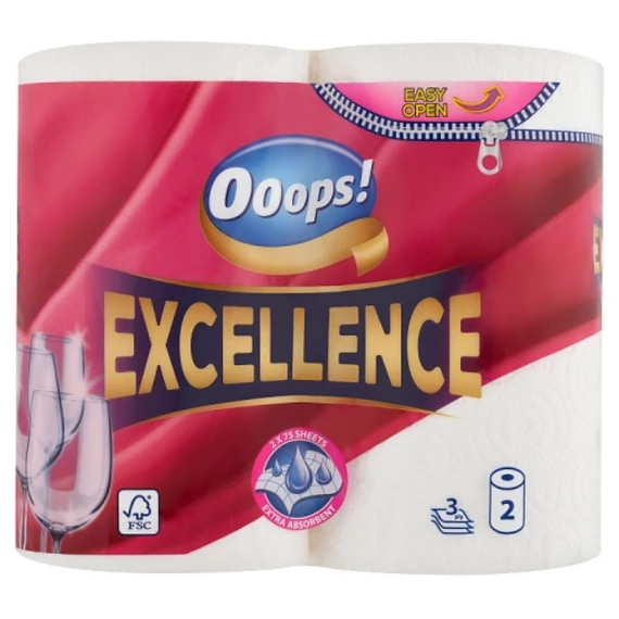 Ooops! Excellence háztartási papírtörlő 3 rétegű 2 tekercs