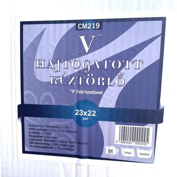 KÉZTÖRLŐ V- HAJT. 2RTG. 3000 LAP FEHÉR /15X200LAP/