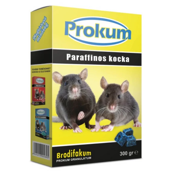 PROKUM Rágcsálóirtó Paraffinos Blokk 25ppm 300 g
