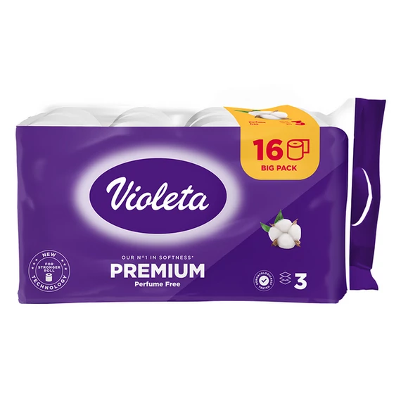 VIOLETA 16 Tekercs 3 Réteg Prémium toalettpapír - Fehér