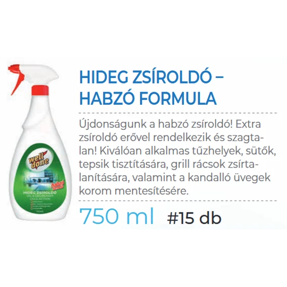 WELL DONE Hideg zsíroldó szórófejes habzó formula 750 ml