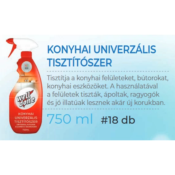 WELL DONE Konyhai univerzális tisztítószer szórófejes 750 ml