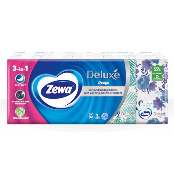 ZEWA DELUXE PAPÍR ZSEBKENDŐ 10 * 10 DB DESIGN