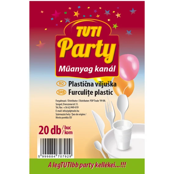 Party műanyag evőkanál 20 db-os újrahasználható