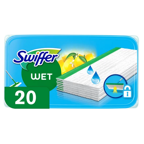 Swiffer Sweeper Nedves Padlótörlő Kendő Citrus Fresh Illattal 20 db